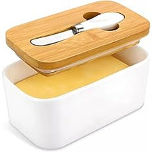 Carregar imagem no visualizador da galeria, Manteigueira de Porcelana com espátula moderna