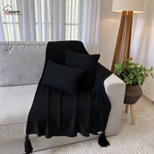 Carregar imagem no visualizador da galeria, Manta Tricot Elegance com Pompom