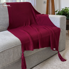 Carregar imagem no visualizador da galeria, Manta Tricot Elegance com Pompom