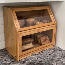 Carregar imagem no visualizador da galeria, Porta-Pão Premium com Tábua de Corte Integrada
