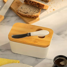 Carregar imagem no visualizador da galeria, Manteigueira de Porcelana com espátula moderna
